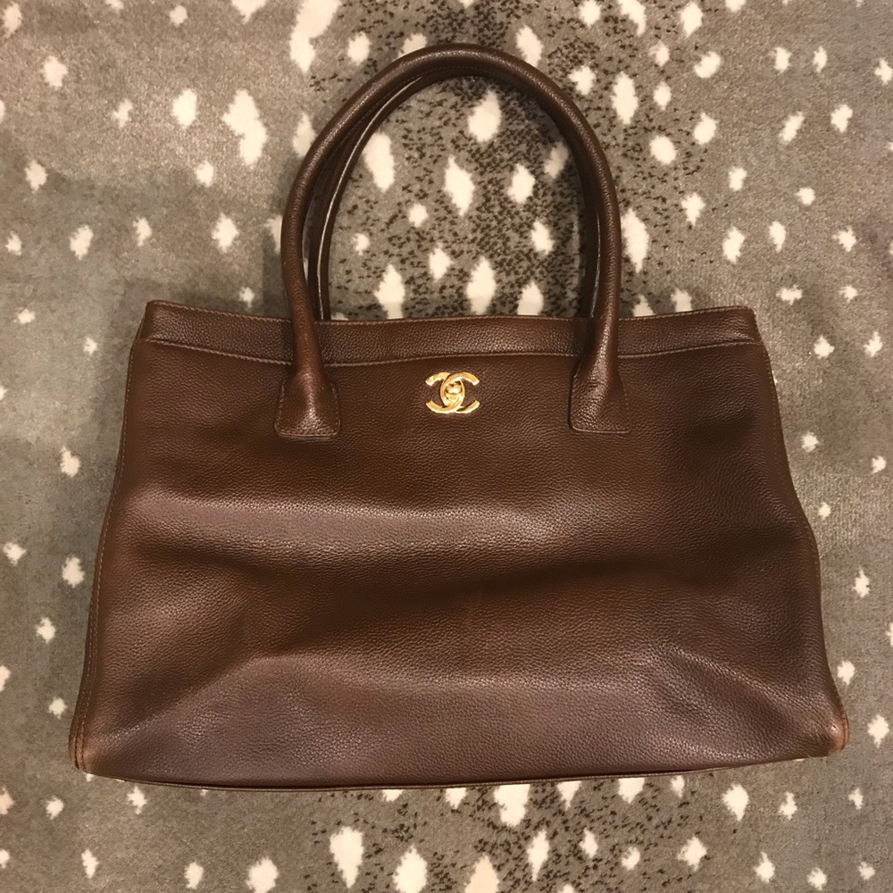Chanel Brown Leather Cerf Tote Shopper Bag
